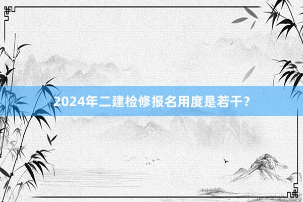 2024年二建检修报名用度是若干？