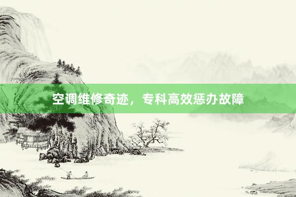 空调维修奇迹，专科高效惩办故障