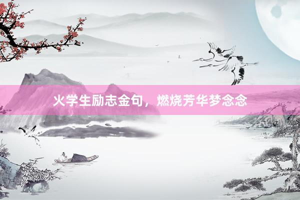 火学生励志金句，燃烧芳华梦念念